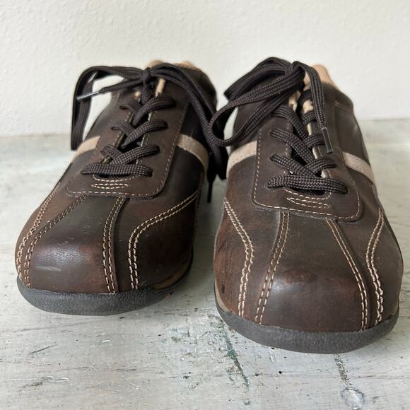 Vintage Urban pipeline faux leather lace up Y2K Vegan casual sneaker brown 8 - Picture 5 of 14